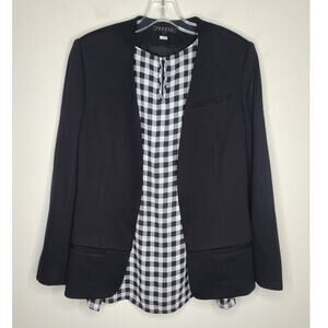 Theory Idra Pryor black open front viscose jacket blazer - 4 career office